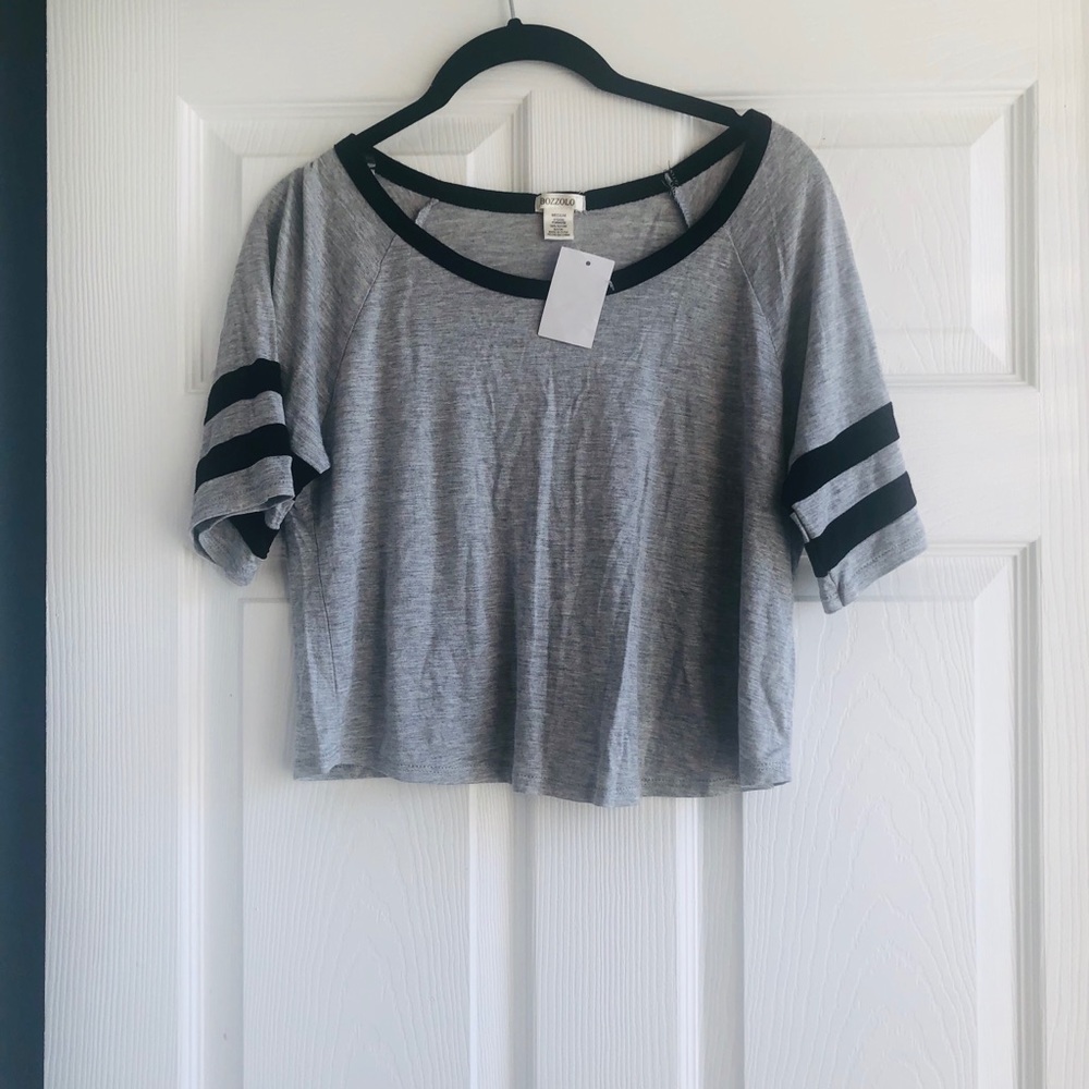 NWT Ringer Tee Crop Top - Picture 2 of 3